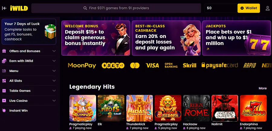 Testimonianza su iWild Casino